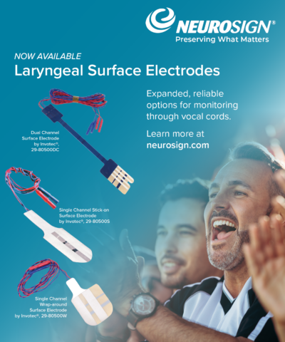 Neurosign now selling laryngeal surface electrodes in partnership with Invotec